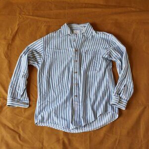 90's stripe button down shirt - Large